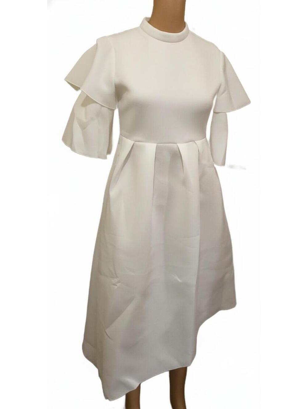 Metamorphosis Girl White Puff Sleeve Party Vintage Fashion Ruffle Dress Size S